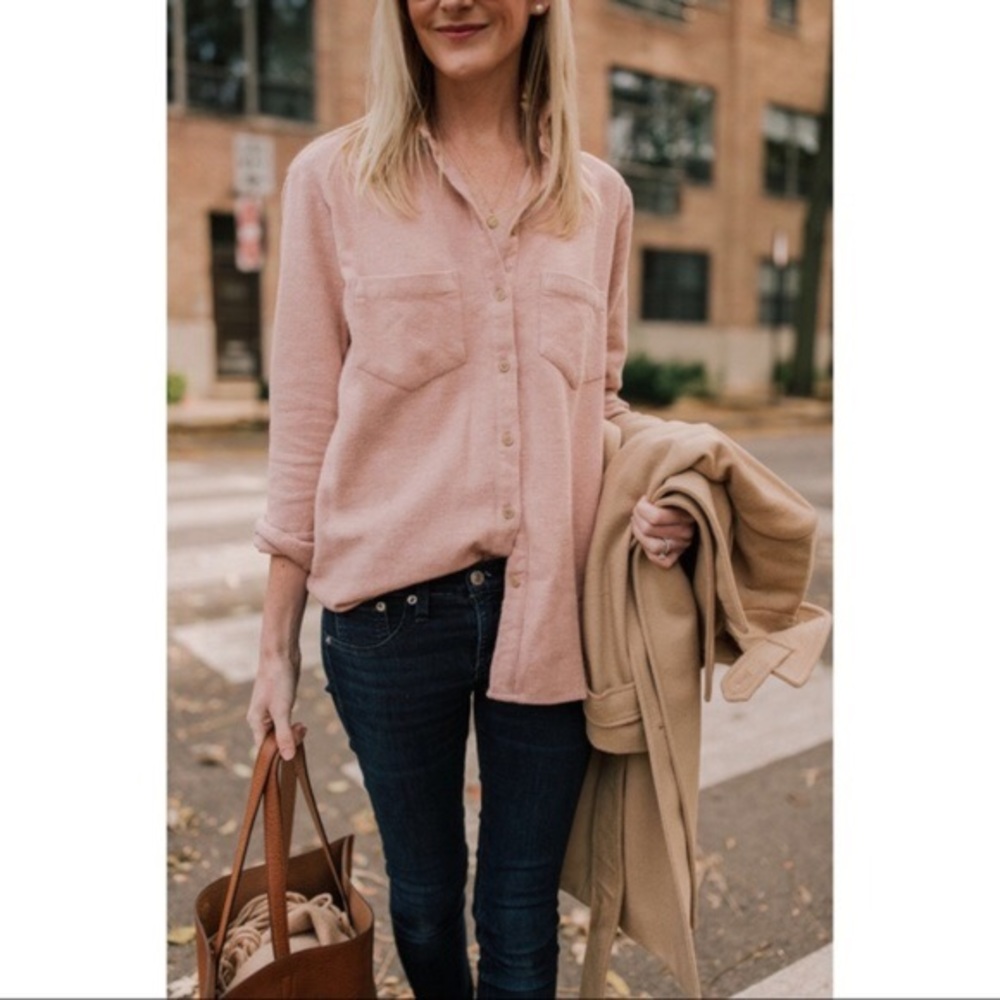 Madewell Pink Flannel Sunday Shirt